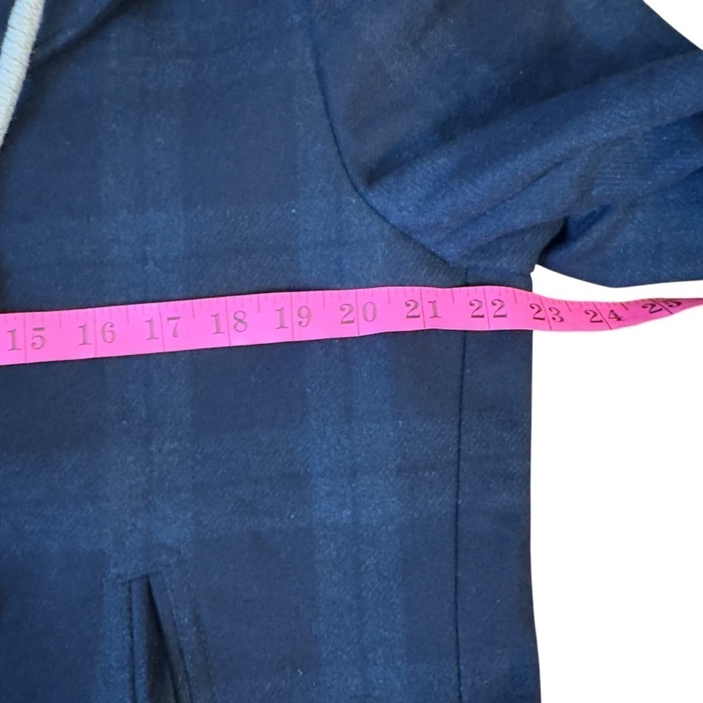 EUC Camplin Peacoat Island Q, tartan wool, navy, size 52 - Picture 9 of 16